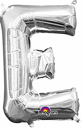 Silver Letter "E" Mylar 16 Inch Balloon